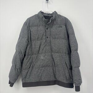 The North Face 550 Puffer Down Filled Gray 1/4 Snap Jacket Men's Medium *Read